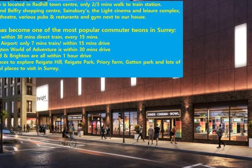 Redhill Town Centre 3 Bed House Near Gatwick Airport, Easy Commute To London公寓 外观 照片